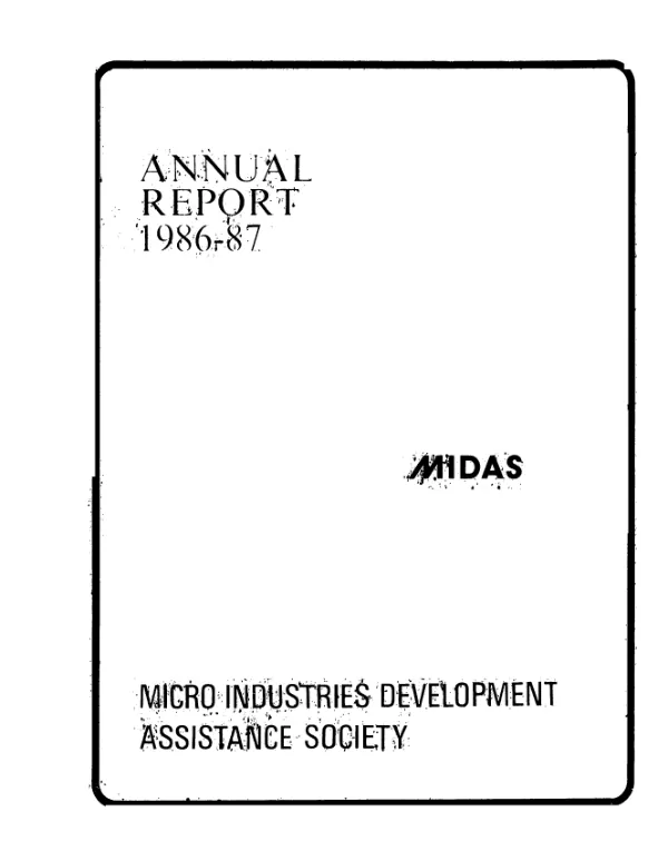 Annual report, 1986-87 : Micro Industries Development Assistance Society