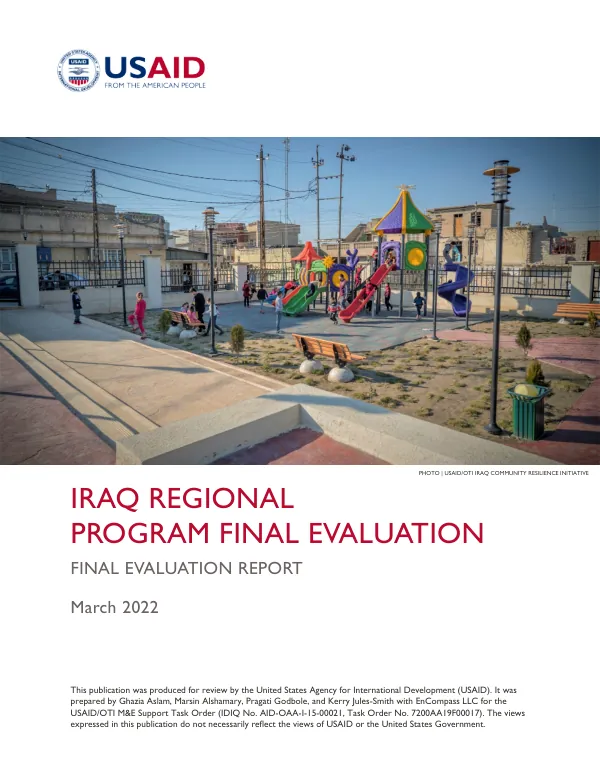 Iraq Regional Program Final Evaluation