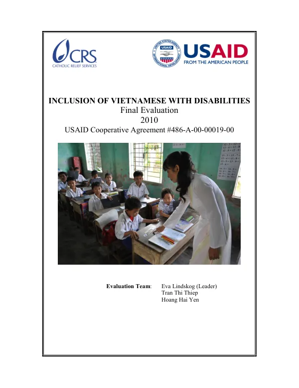Inclusion of Vietnamese with disabilities : final evaluation 2010