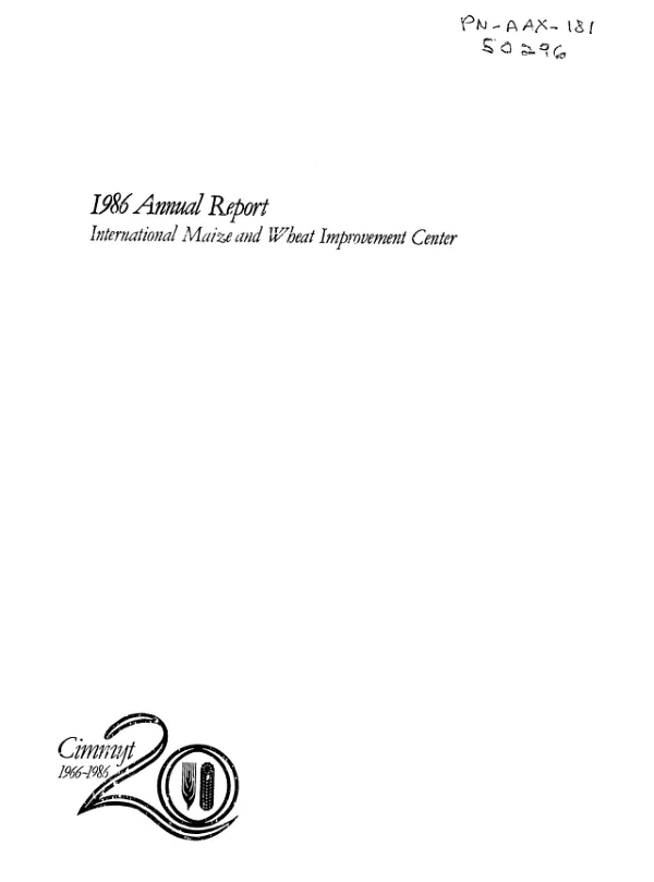 Annual report (1986) : International Maize and Wheat Improvement Center