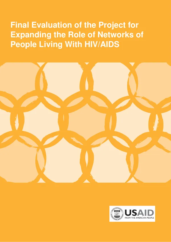 Final evaluation of the project for expanding the role of networks of people living with HIV/AIDS