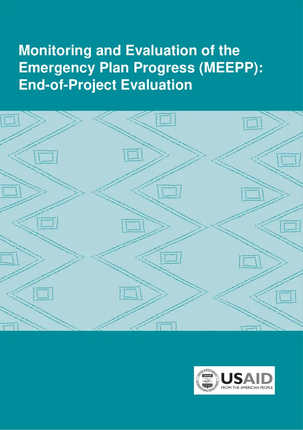 Monitoring and evaluation of the emergency plan progress (MEEPP) : end-of-project evaluation