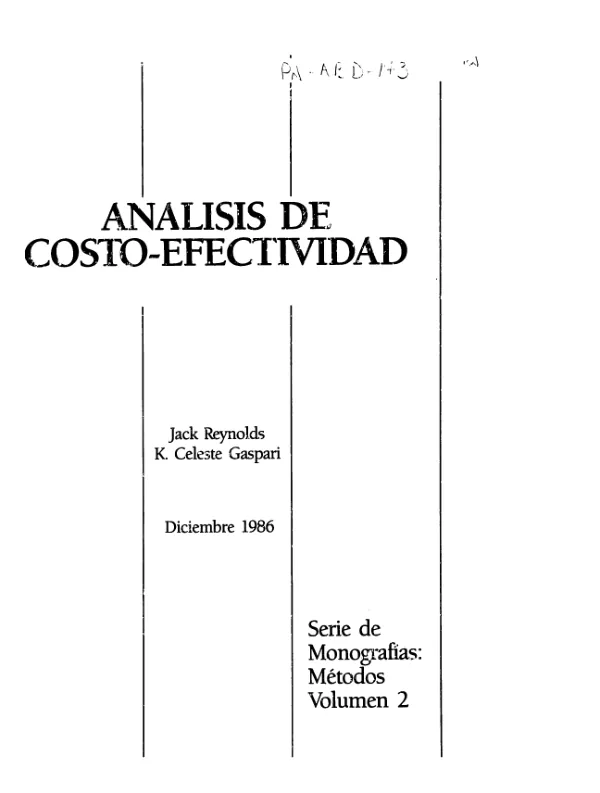 Metodos de investigaciones operativas : analisis de costo - effectividad