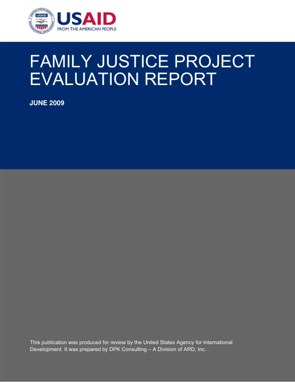 Family justice project evaluation report