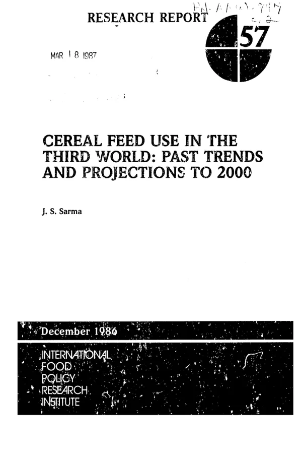 Cereal feed use in the Third World : past trends and projections to 2000