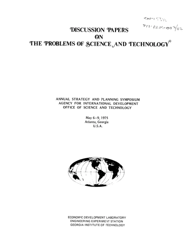 Discussion papers on the problems of science and technology