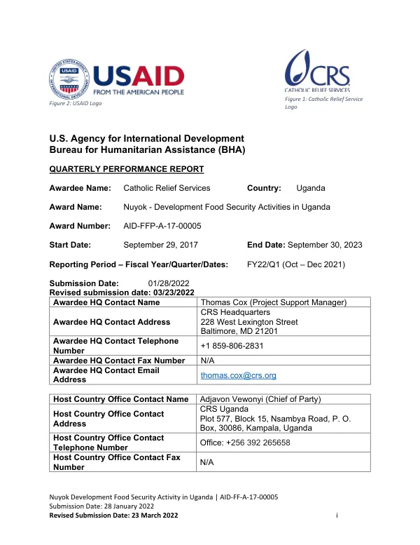 Nuyok - Development Food Security Activities in Uganda