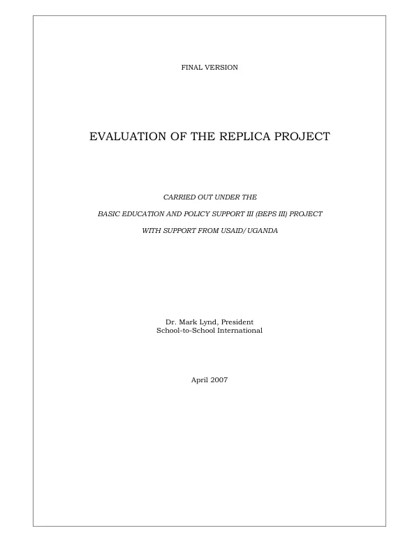 Evaluation of the REPLICA project