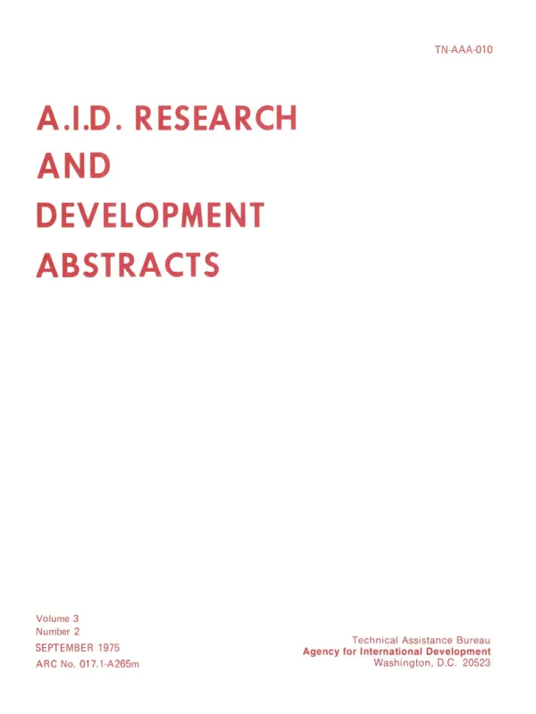 A.I.D. research and development abstracts [ARDA], v. 3, no. 2