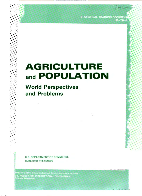 Agriculture and population : world perspectives and problems