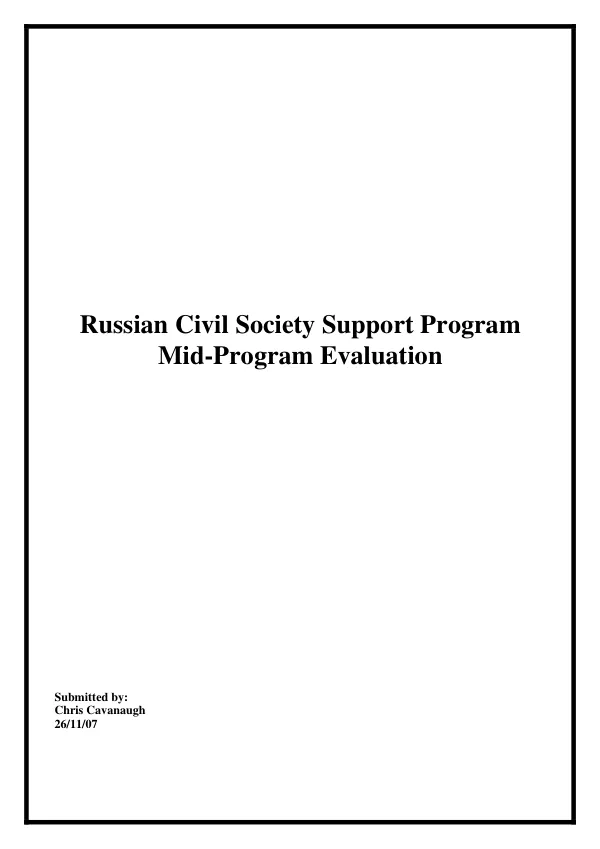 Russian civil society support program mid-program evaluation