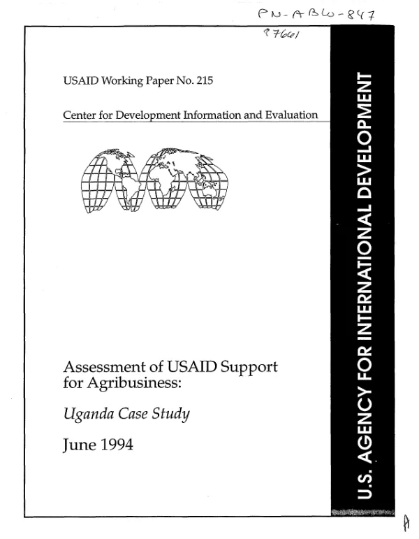 Assessment of USAID support for agribusiness : Uganda case study