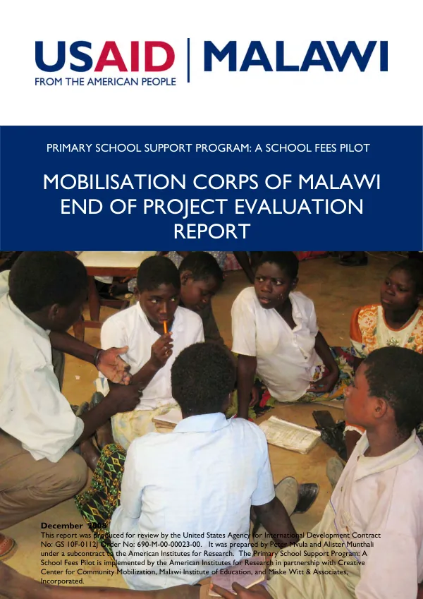 Mobilisation corps of Malawi end of project evaluation report