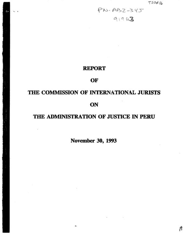 Report of the Commission of International Jurists on the administration of justice in Peru
