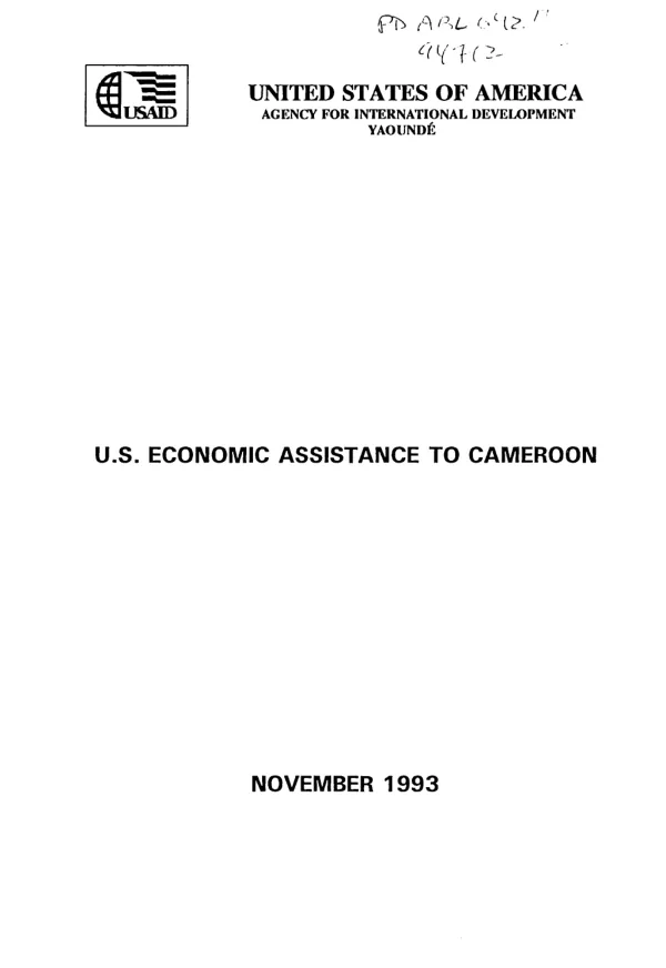 U.S. economic assistance to Cameroon