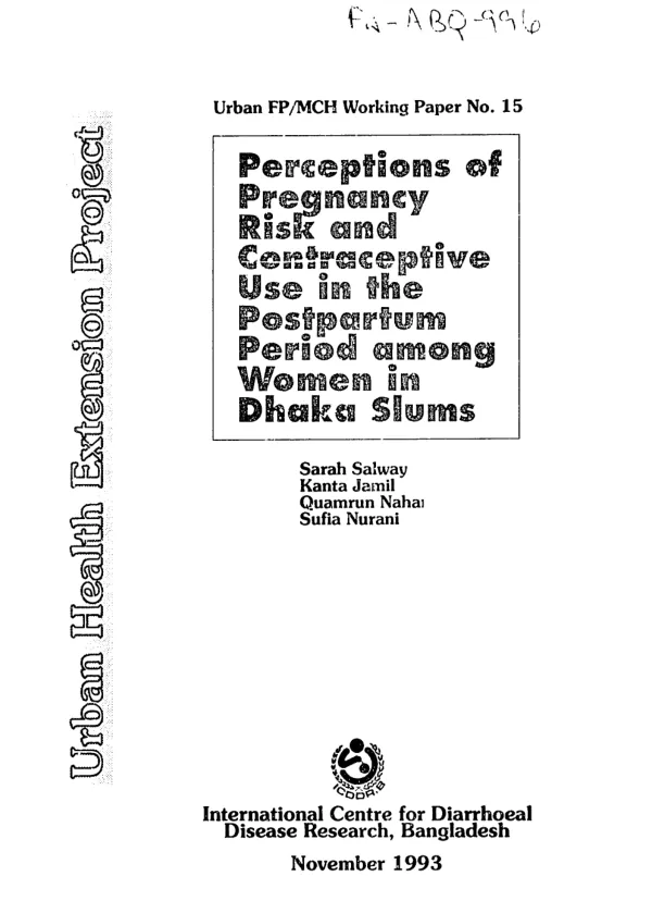 Perceptions of pregnancy risk and contraceptive use in the postpartum period among women in Dhaka slums