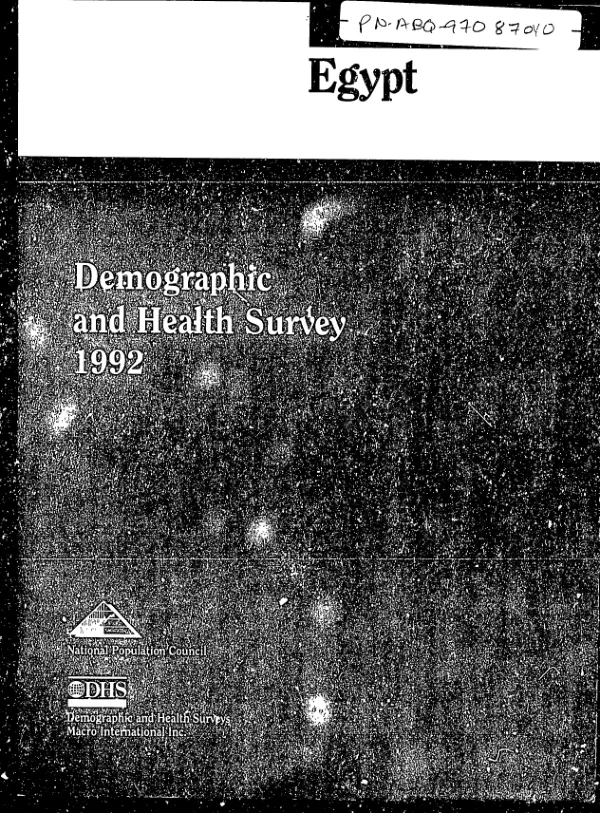 Egypt demographic and health survey 1992