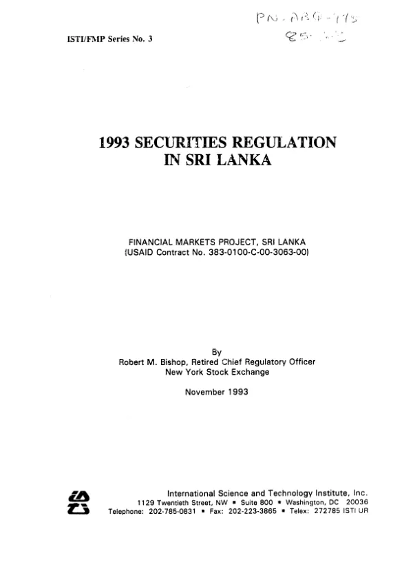 1993 securities regulation in Sri Lanka