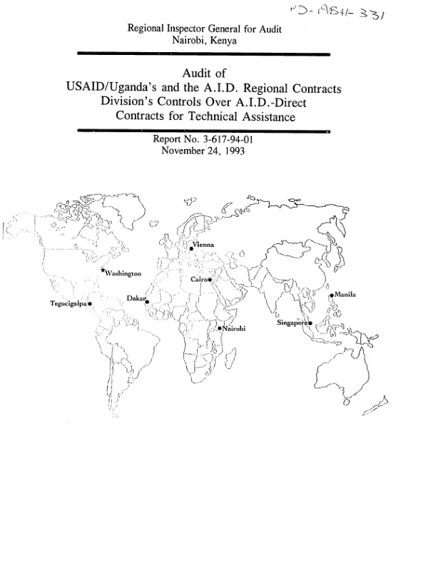 Audit of USAID/Uganda"s and the AID Regional Contracts Division"s controls over AID - direct contracts for technical assistance