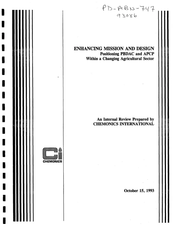 Enhancing mission and design : positioning PBDAC [Principal Bank for Development of Agricultural Credit] and APCP [agricultural production and credit project] within a changing agricultural sector