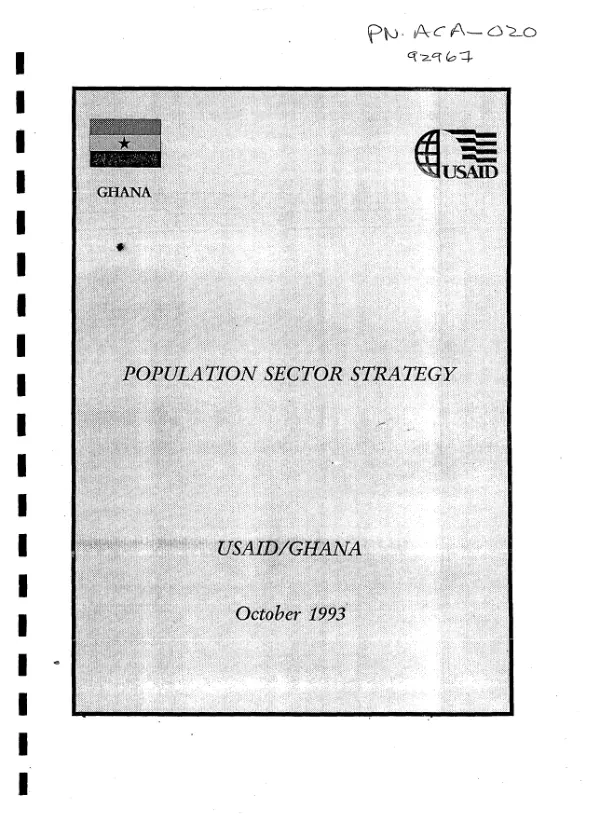 Population sector strategy : USAID/Ghana