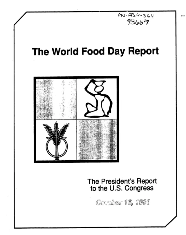 World food day report : the President"s report to the U.S. Congress