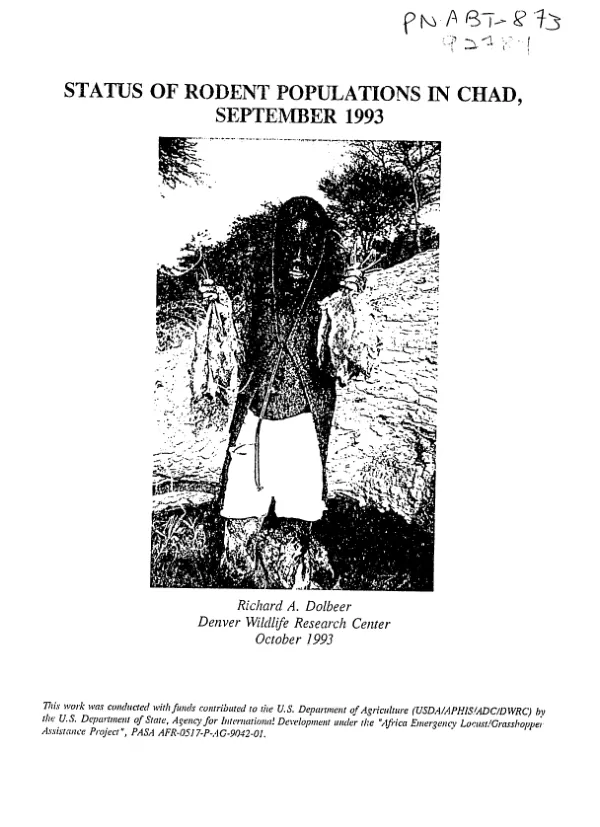 Status of rodent populations in Chad, September 1993