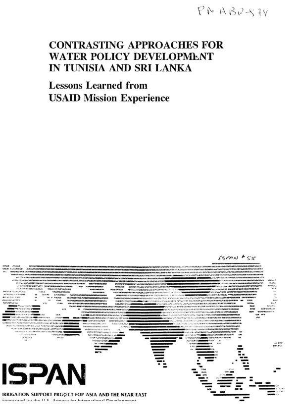 Contrasting approaches for water policy development in Tunisia and Sri Lanka : lessons learned from USAID experience