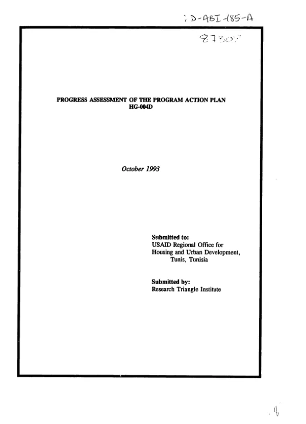 Progress assessment of the program action plan HG-004D