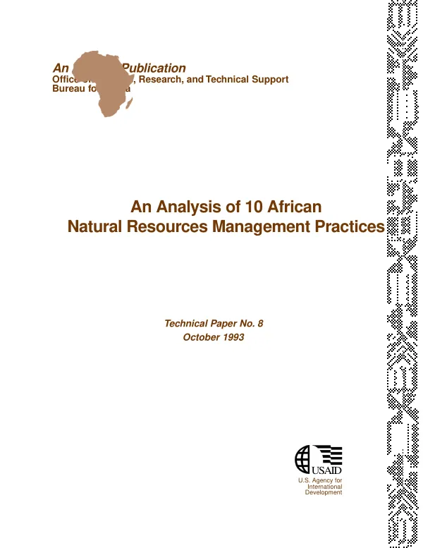 Analysis of 10 African natural resources management practices