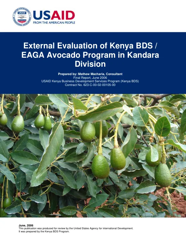External evaluation of Kenya BDS/EAGA avocado program in Kandara Division