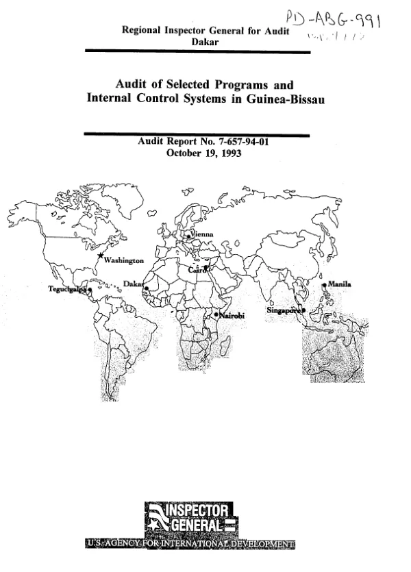Audit of selected programs and internal control systems in Guinea-Bissau