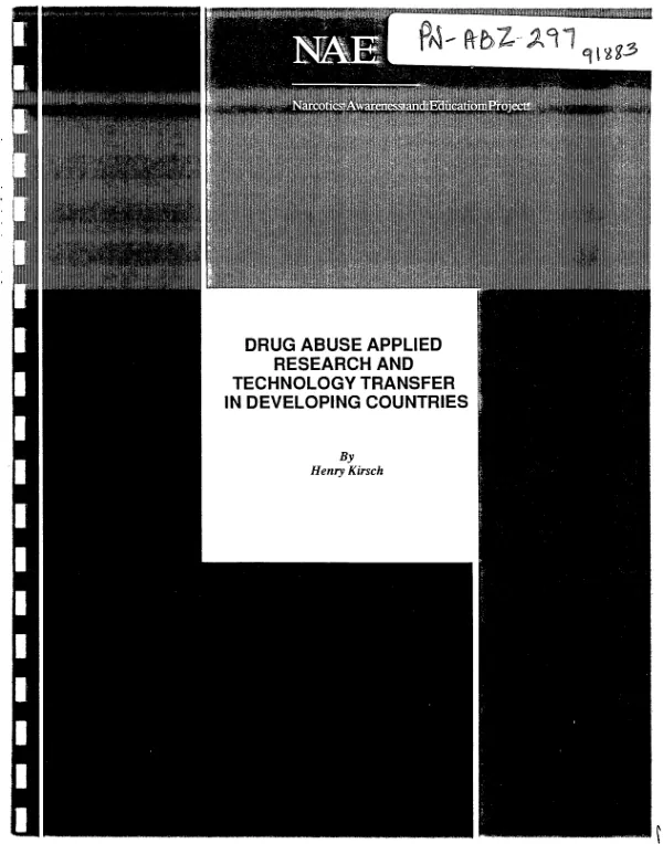 Drug abuse applied research and technology transfer in developing countries