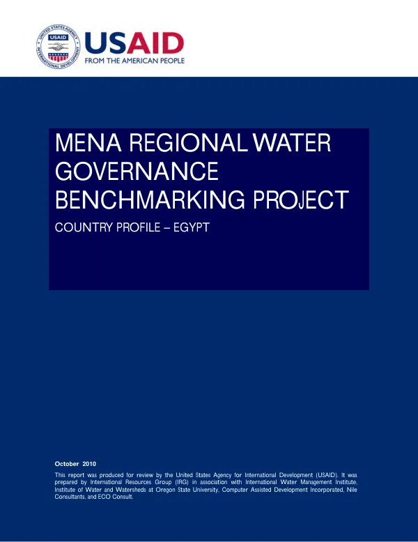 MENA regional water governance benchmarking project : country profile -- Egypt