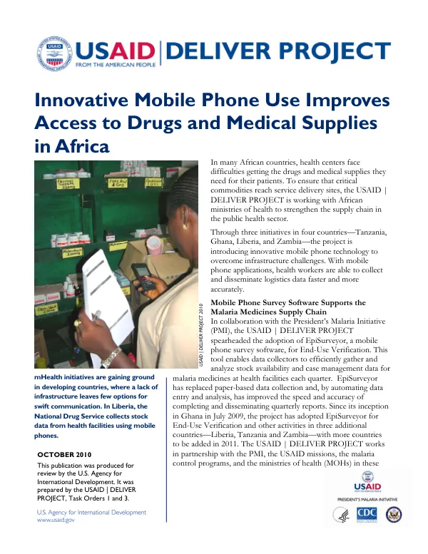 Innovative mobile phone use improves access to drugs and medical supplies in Africa