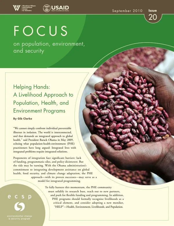 Helping hands : a livelihood approach to population, health, and environment programs