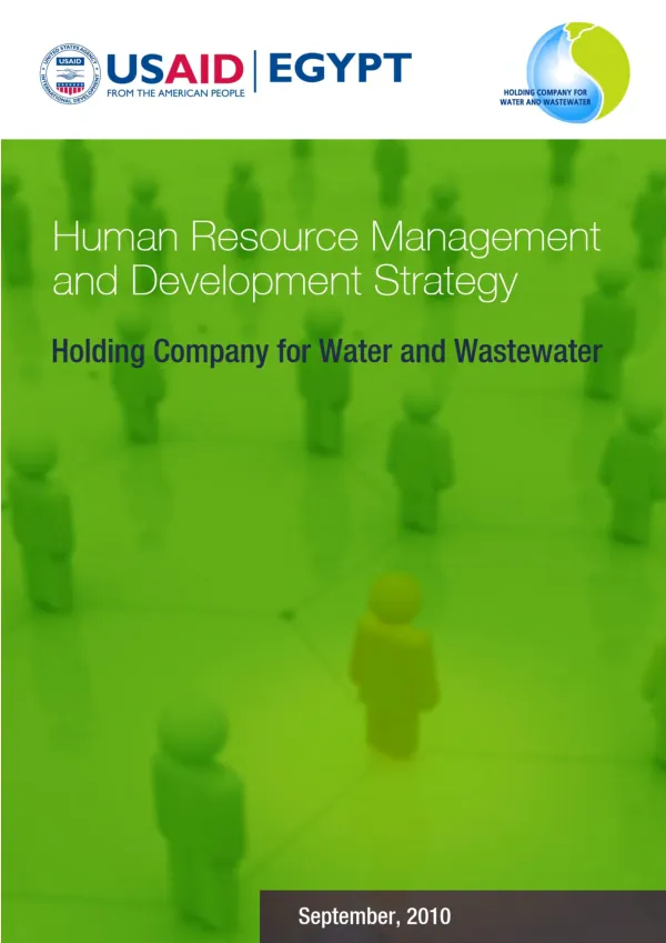 Human resource management and development strategy : holding company for water and wastewater