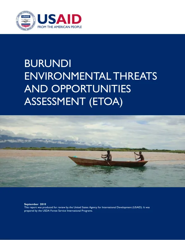 Burundi environmental threats and opportunities assessment (ETOA)