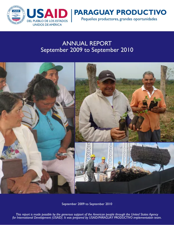 Paraguay productivo : annual report, September 2009 to September 2010