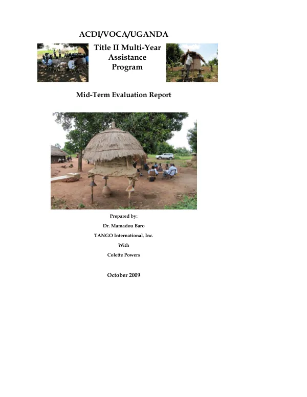 ACDI/VOCA/Uganda : Title II multi-year assistance program -- mid-term evaluation report