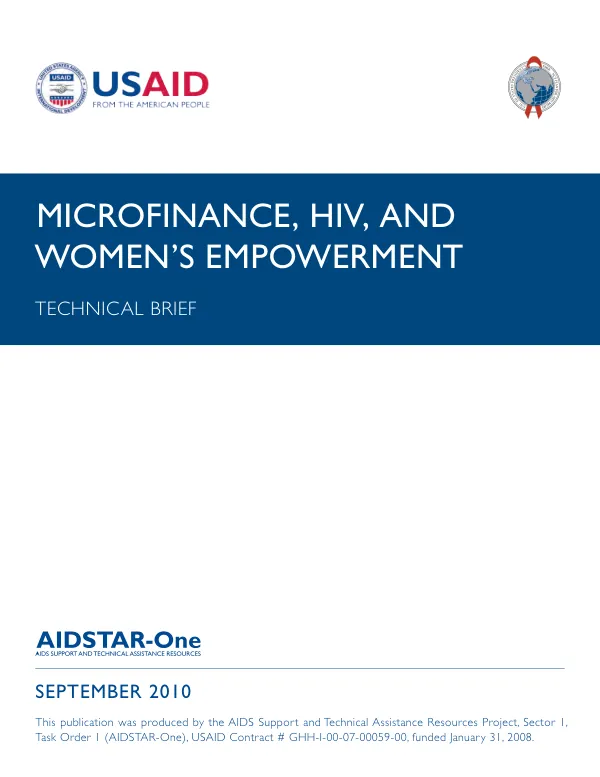 Microfinance, HIV, and women"s empowerment