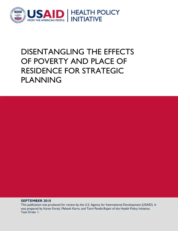 Disentangling the effects of poverty and place of residence for strategic planning