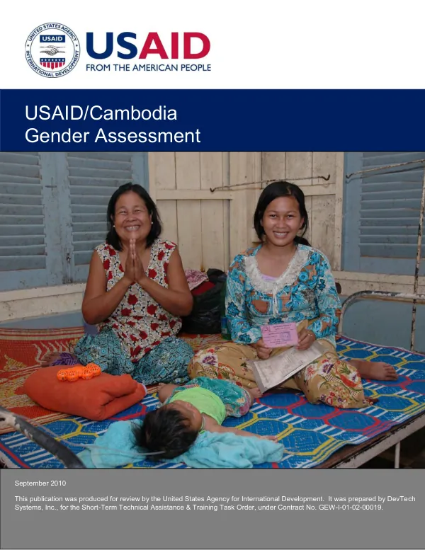 USAID/Cambodia gender assessment