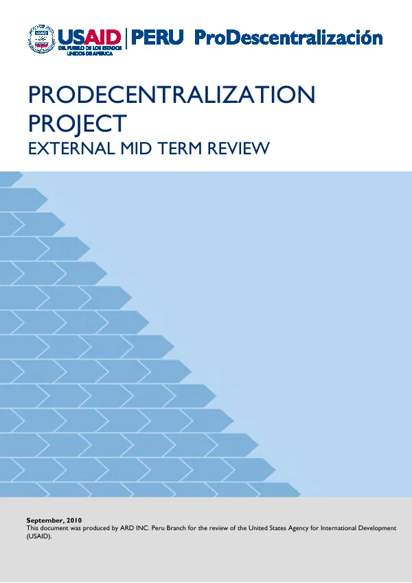 Prodecentralization project : external mid term review