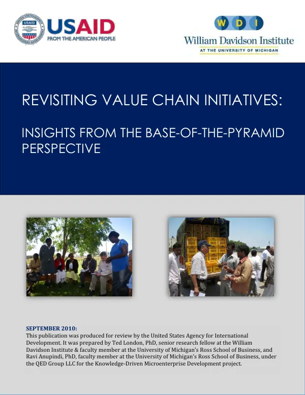 Revisiting value chain initiatives : insights from the base-of-the-pyramid perspective