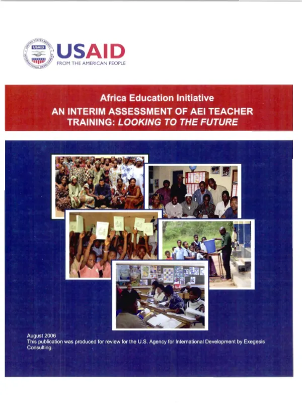 An interim assessment of AEI teacher training : looking to the future