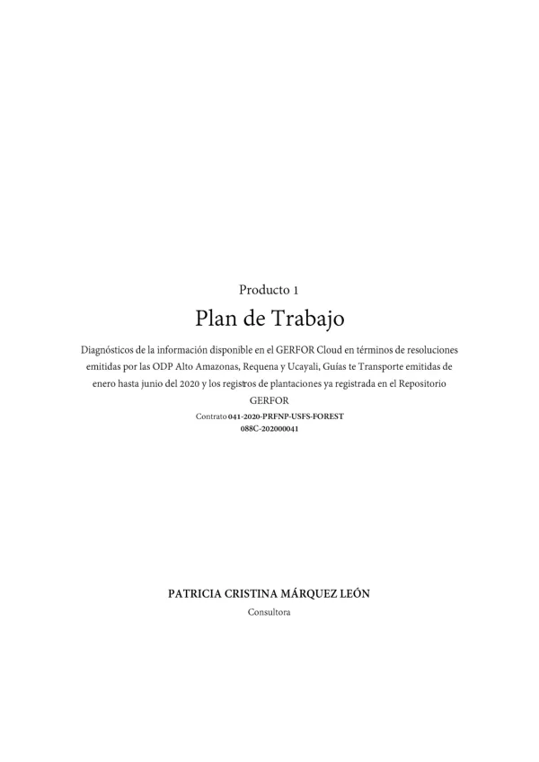 Servicio Especializado para el Registro y Sistematización de las GTF 2020 y Expedientes Forestal y de Fauna Silvestre para el Portal de Transparencia Forestal de Loreto