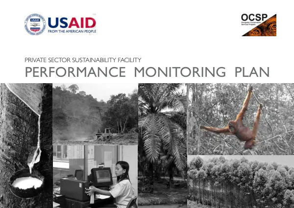 Private sector sustainability facility : performance monitoring plan