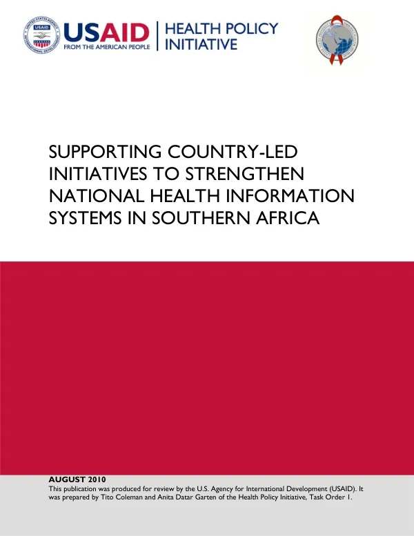 Supporting country-led initiatives to strengthen national health information systems in Southern Africa