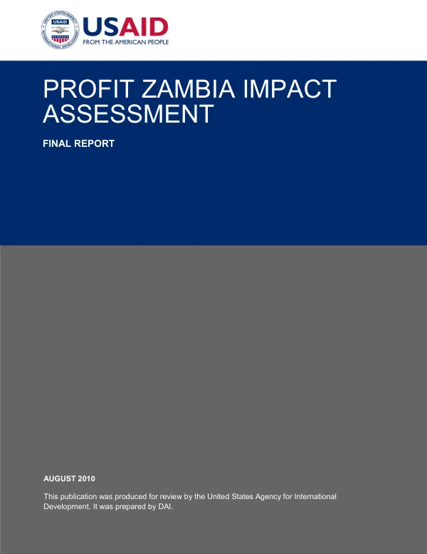 PROFIT Zambia impact assessment : final report